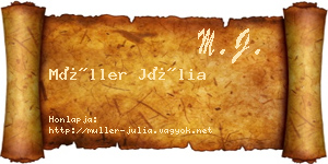 Müller Júlia névjegykártya