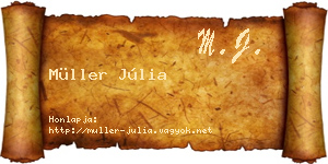 Müller Júlia névjegykártya